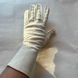 White mid forearm glove